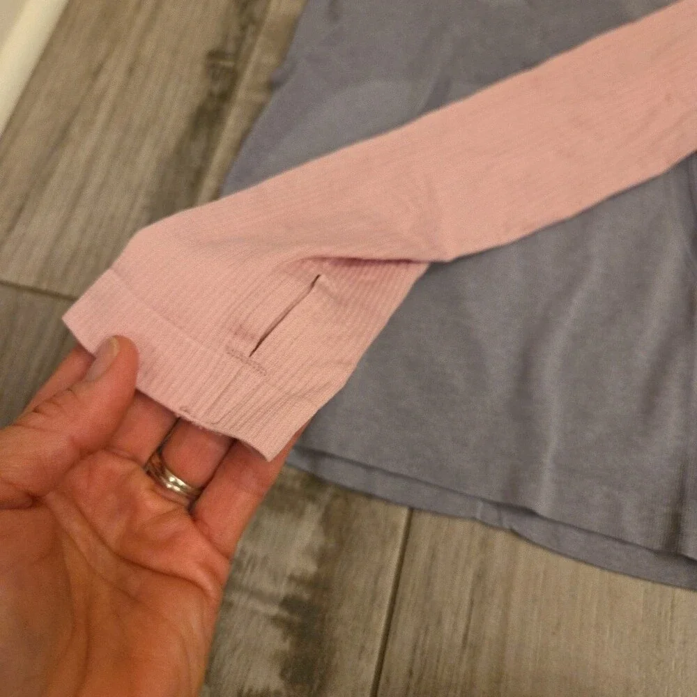 Kids Long Sleeve Pink Top & Short Sleeve Gray Active Tee